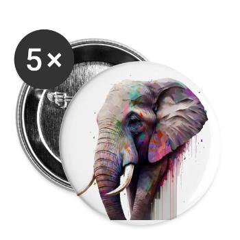 Le pouvoir de l’éléphant - Lot de 5 grands badges (56 mm) - blanc - Devant