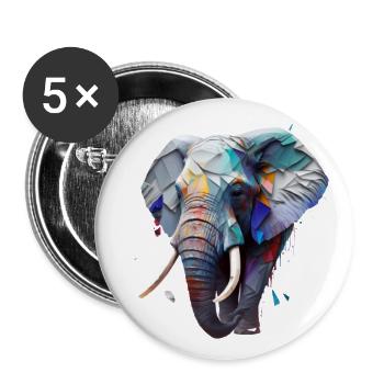 Sauvage et libre - éléphant - Lot de 5 grands badges (56 mm) - blanc - Devant