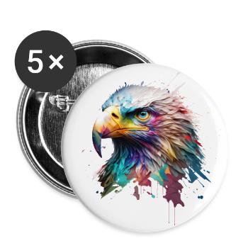 Mighty Eagle: A Modern Oil Painting - Buttons large 2.2''/56 mm (5-pack) - white - Front