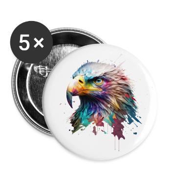 Royal Eagle: An Oil-Painted Masterpiece - Buttons large 2.2''/56 mm (5-pack) - white - Front