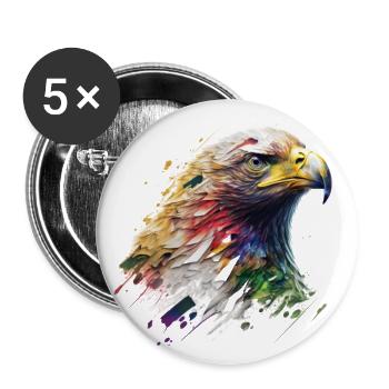 Royal Eagle: An Oil-Painted Masterpiece - Buttons large 2.2''/56 mm (5-pack) - white - Front