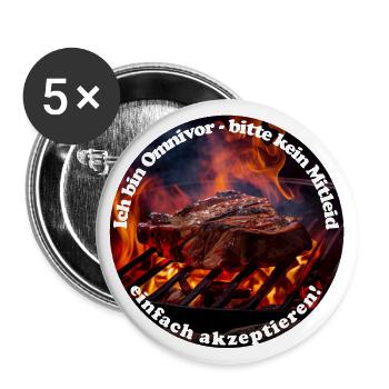 Der Mensch braucht artgerechte Ernährung - Buttons groß 56 mm (5er Pack) - Weiß - Vorne