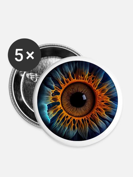 Eine Iris als biometrisches Identifikationssystem - Buttons groß 56 mm (5er Pack) - Weiß