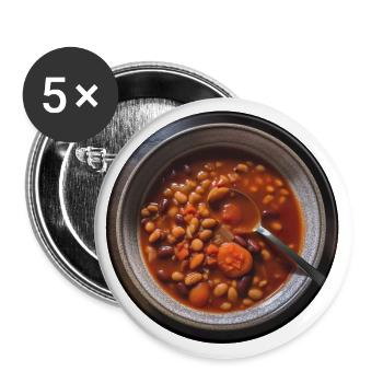 Energiewende? Bohnen essen für Gasproduktion - Buttons groß 56 mm (5er Pack) - Weiß - Vorne