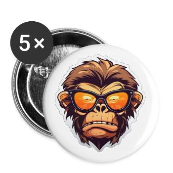 Homme de main - Lot de 5 grands badges (56 mm) - blanc - Devant