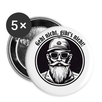 Geht nicht gibt´s nicht - Buttons groß 56 mm (5er Pack) - Weiß - Vorne
