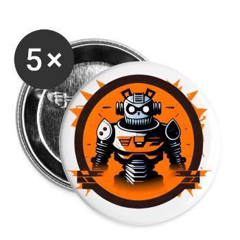 Evil Robot Club Serie 01 - Buttons groß 56 mm (5er Pack) - Weiß - Vorne