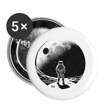 Astrotnaut sur la Lune - Lot de 5 grands badges (56 mm) - blanc - Devant