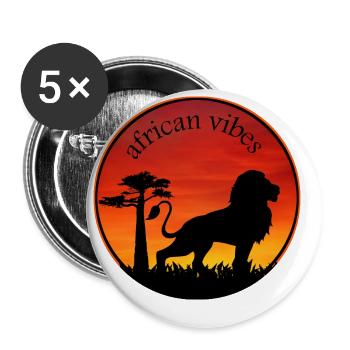 löwe 1 - Buttons groß 56 mm (5er Pack) - Weiß - Vorne