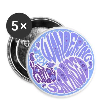Continuez à vous demander violet - Lot de 5 grands badges (56 mm) - blanc - Devant