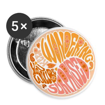 Frag dich immer wieder Orange - Buttons groß 56 mm (5er Pack) - Weiß - Vorne