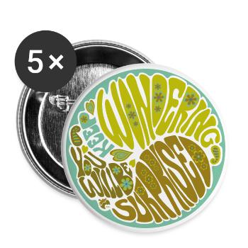 Keep Wondering Green - Buttons groß 56 mm (5er Pack) - Weiß - Vorne