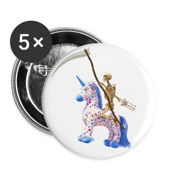 Reiten, so schnell wie der Wind! - Buttons groß 56 mm (5er Pack) - Weiß - Vorne