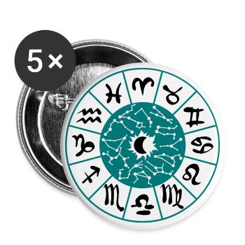 Zodiac Circle - Buttons large 2.2''/56 mm (5-pack) - white - Front