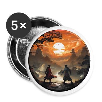 Karate is the art of self-defense - Buttons large 2.2''/56 mm (5-pack) - white - Front