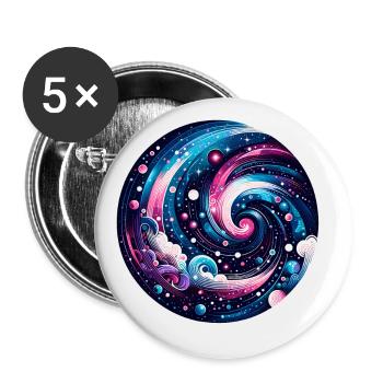 Galaxy - Buttons groß 56 mm (5er Pack) - Weiß - Vorne