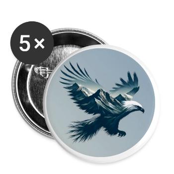 Adler - Montagnes et forêts - Lot de 5 grands badges (56 mm) - blanc - Devant