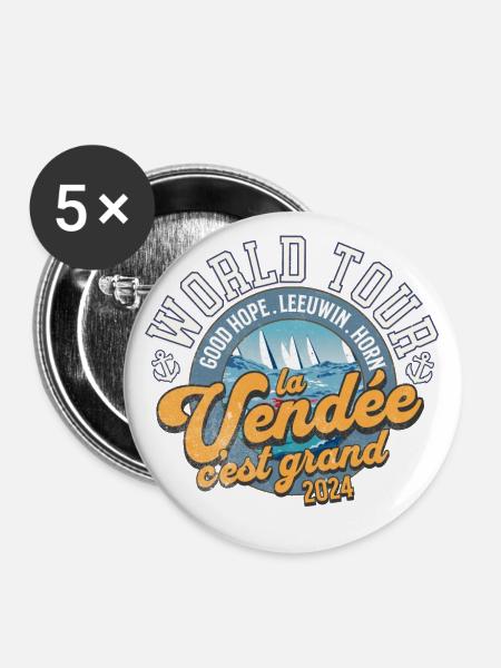 Welttournee Regatta 2024 - Buttons groß 56 mm (5er Pack) - Weiß