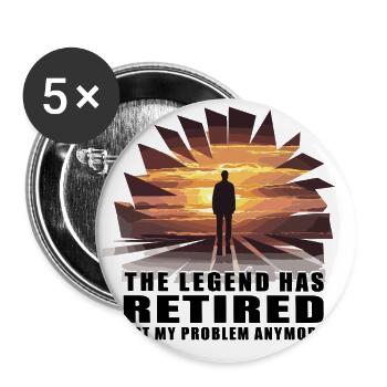 Retired Not My Problem Anymore für einen Camper - Buttons groß 56 mm (5er Pack) - Weiß - Vorne