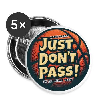 Game plan? Just don't pass to the other team. - Buttons large 2.2''/56 mm (5-pack) - white - Front