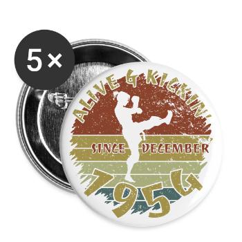 70. Geburtstag Alive and kickin since 12/1954 - Buttons large 2.2''/56 mm (5-pack) - white - Front