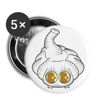 BEIßEN - Buttons groß 56 mm (5er Pack) - Weiß - Vorne