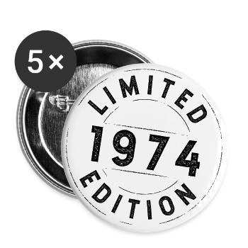 Edition Limitée 1974 - Anniversaire 1974 - Lot de 5 grands badges (56 mm) - blanc - Devant