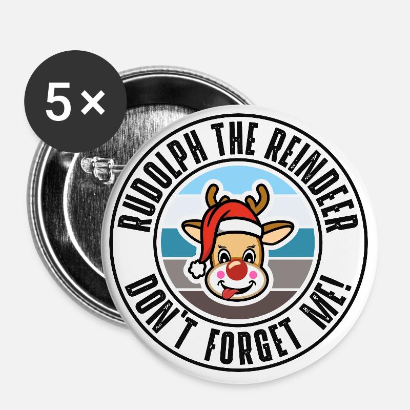 Rudolph - Buttons groß 56 mm (5er Pack) - Weiß