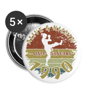 35. Geburtstag Vivant depuis 01/1990 - Lot de 5 grands badges (56 mm) - blanc - Devant