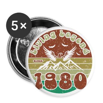 44th Birthday Living Legend since VIN 1980 - Buttons large 2.2''/56 mm (5-pack) - white - Front