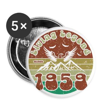 65th Birthday Living Legend since VIN 1959 - Buttons large 2.2''/56 mm (5-pack) - white - Front