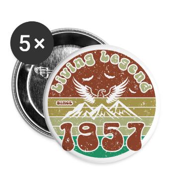 67th Birthday Living Legend since VIN 1957 - Buttons large 2.2''/56 mm (5-pack) - white - Front