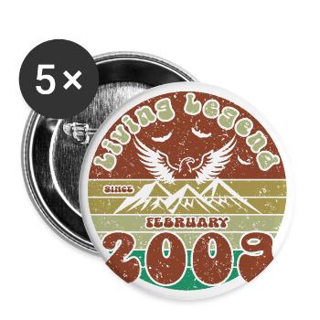 16ème Anniversaire Légende Vivante depuis VIN 02/2009 - Lot de 5 grands badges (56 mm) - blanc - Devant