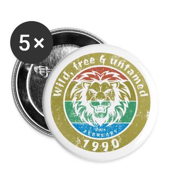 35. Geburtstag Sauvage, libre et indompté depuis 02/1990 - Lot de 5 grands badges (56 mm) - blanc - Devant