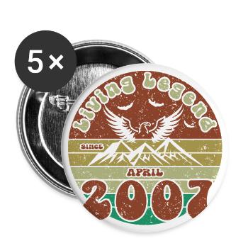 18ème Anniversaire Légende Vivante depuis VIN 04/2007 - Lot de 5 grands badges (56 mm) - blanc - Devant
