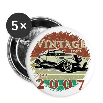 18ème Anniversaire - Classique - Millésime depuis 05/2007 - Lot de 5 grands badges (56 mm) - blanc - Devant