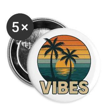 Vibes am Sonnenuntergang - Buttons groß 56 mm (5er Pack) - Weiß - Vorne
