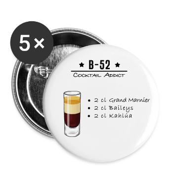 B-52 - Buttons large 2.2''/56 mm (5-pack) - white - Front