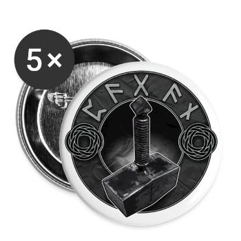 Mjolnir 03 - Lot de 5 grands badges (56 mm) - blanc - Devant