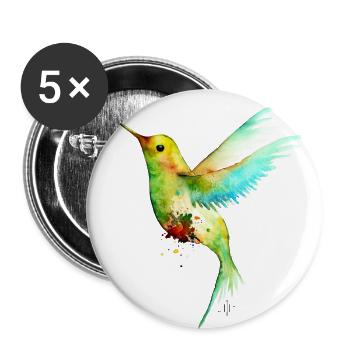 Kolibri - Buttons groß 56 mm (5er Pack) - Weiß - Vorne