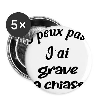 j'peux pas, j'ai grave la chiasse - Lot de 5 grands badges (56 mm) - blanc - Devant