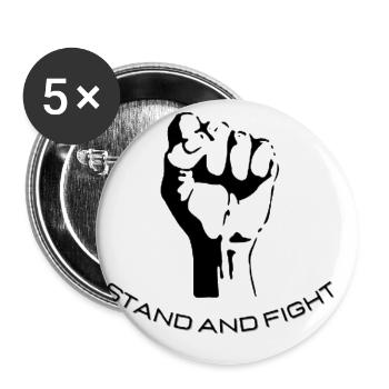 Stand and fight transformed - Buttons groß 56 mm (5er Pack) - Weiß - Vorne