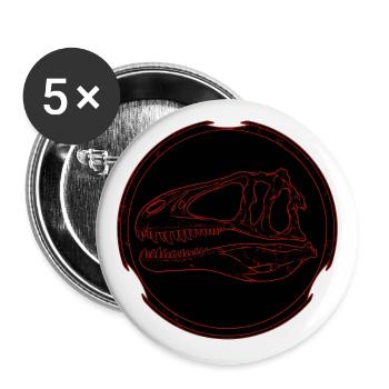 Acrocanthosaurus Fossilschädel - Buttons groß 56 mm (5er Pack) - Weiß - Vorne