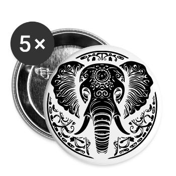 Elephant - Buttons large 2.2''/56 mm (5-pack) - white - Front