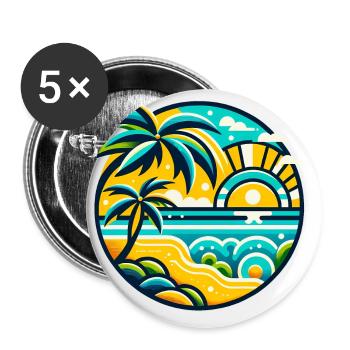 tropical paradise - Buttons groß 56 mm (5er Pack) - Weiß - Vorne