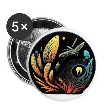 Biolumineszenz - Buttons groß 56 mm (5er Pack) - Weiß - Vorne