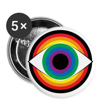 Hypnosis Eye Rainbow Colorful See Magic Variety - Buttons large 2.2''/56 mm (5-pack) - white - Front