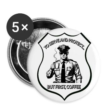 Coffee serviced - Buttons large 2.2''/56 mm (5-pack) - white - Front