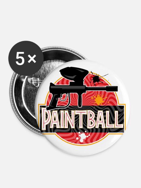 Paintball Airsoft Gotcha Markierer - Buttons groß 56 mm (5er Pack) - Weiß