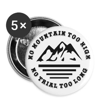 No mountain too high, no trail too long - Buttons large 2.2''/56 mm (5-pack) - white - Front